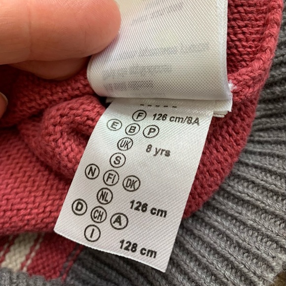 VERTBAUDET (UK) Varsity Badge Knit Sweater With Long Sleeves Salmon Pink Boy 8Y - Picture 8 of 9